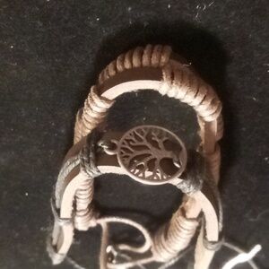 Tree of life Genuine leather band adjustable to XL or XS bracelet.